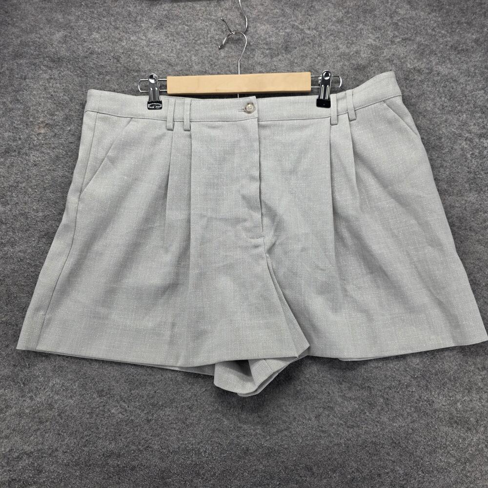 Worthington Shorts Womens 18 Gray Sparkle Dress Pleated Metallic Career Tailored